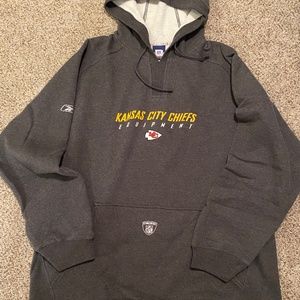 Kansas City Chiefs XL Reebok Gray Hooded Sweatshirt